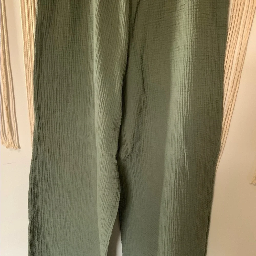 AERIE Pool To Party Wide Leg Gauzy Pants Green Size XL - Picture 8 of 14
